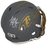 Terrell Suggs Autographed Baltimore Ravens Slate Speed Mini Helmet Beckett Witnessed
