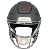Tom Brady Autographed/Inscribed "6X CHAMPS" (in Red) New England Patriots Slate Speedflex Authentic Helmet LE 1/25