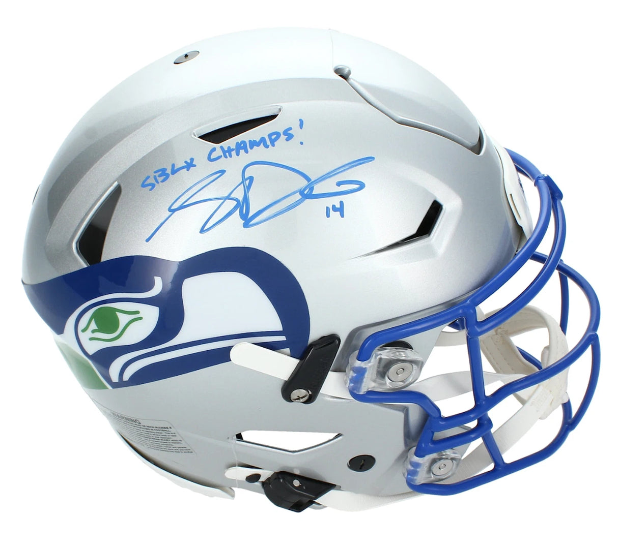 Sam Darnold Autographed/Inscribed "SB LX Champs!" Seattle Seahawks 1983-01 Throwback Speedflex Authentic Helmet Beckett Witnessed