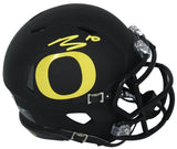 Bo Nix Autographed Oregon Ducks Black Matte Speed Mini Helmet Fanatics