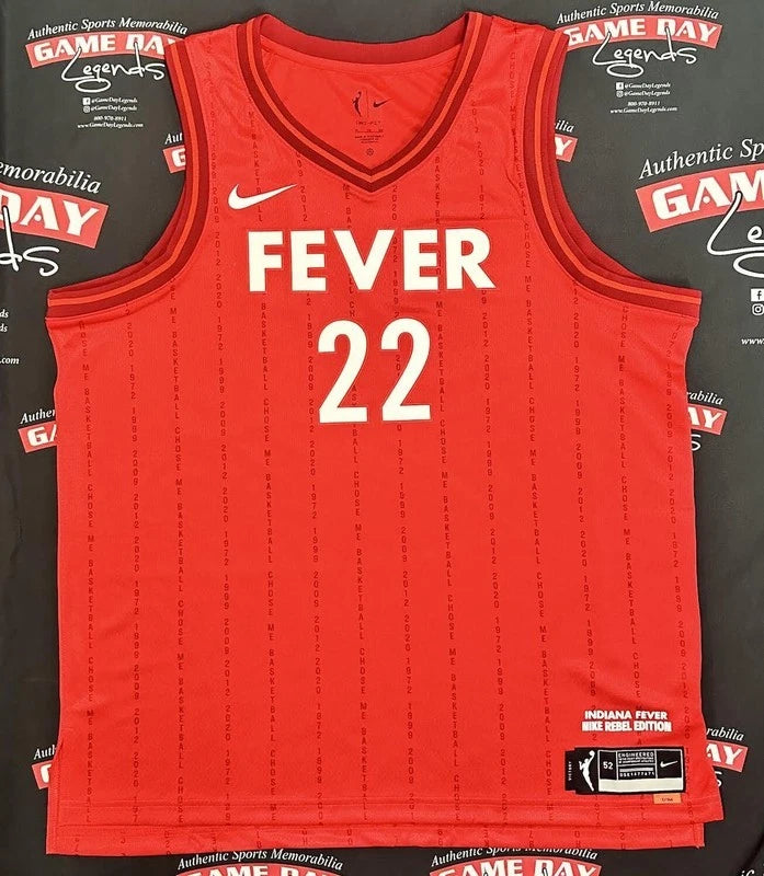 Caitlin Clark Autographed Indiana Fever Red Rebel Rookie 2024 Nike Jersey Panini