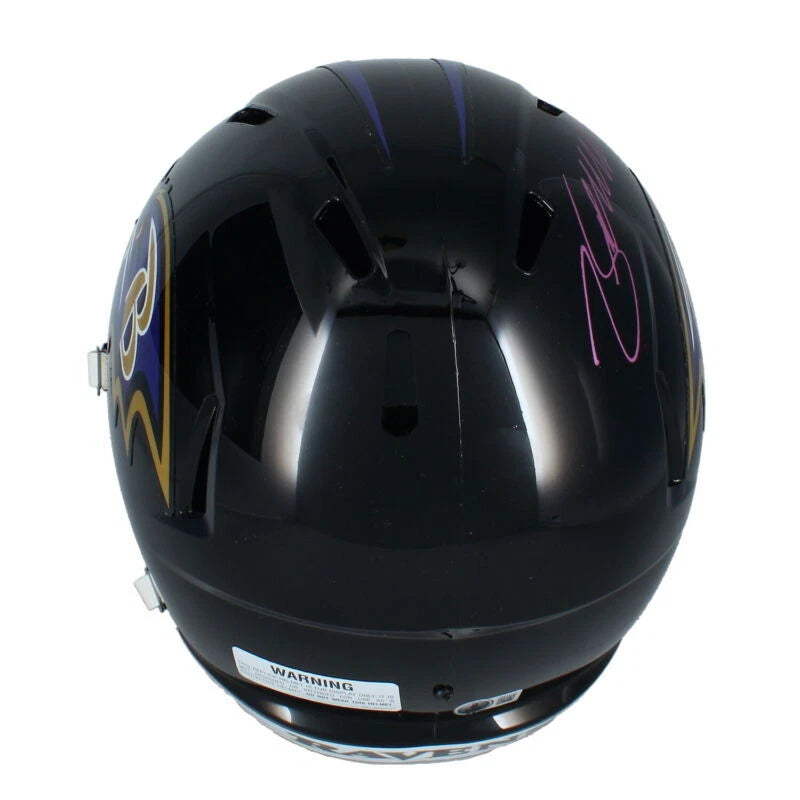Zay Flowers Autographed Baltimore Ravens Speed Full Size Helmet Beckett Witnessed