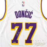 Luka Doncic Autographed Los Angeles Lakers White Nike Association Edition Swingman Jersey Panini