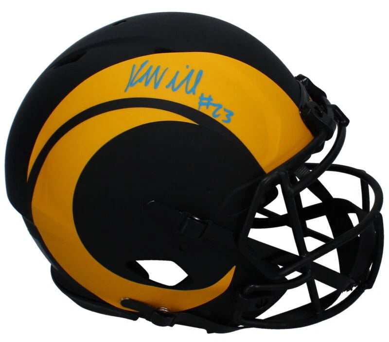 Kyren Williams Autographed (In Blue) Los Angeles Rams Speed Eclipse Authentic Helmet Beckett Witnessed