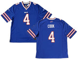 James Cook Autographed Buffalo Bills Blue Nike Game Jersey Beckett Witnessed