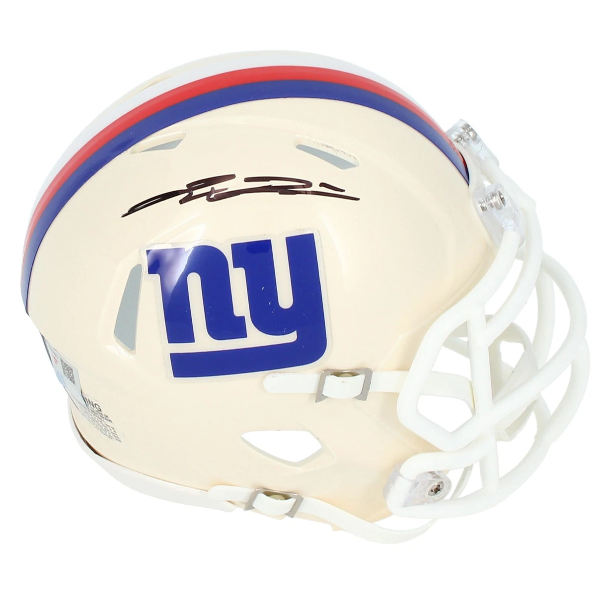 Jaxson Dart Autographed New York Giants RETRO Speed Mini Helmet Fanatics