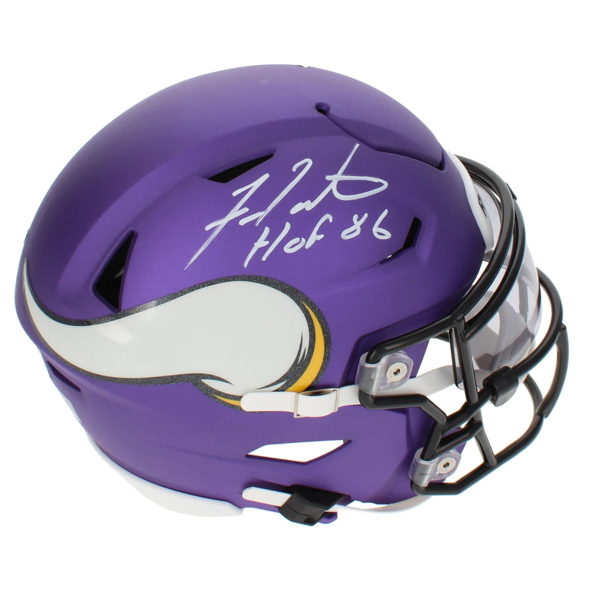 Fran Tarkenton Autographed/Inscribed "HOF 86" Minnesota Vikings Speedflex Midi Helmet Beckett Witnessed