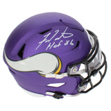 Fran Tarkenton Autographed/Inscribed "HOF 86" Minnesota Vikings Speedflex Midi Helmet Beckett Witnessed