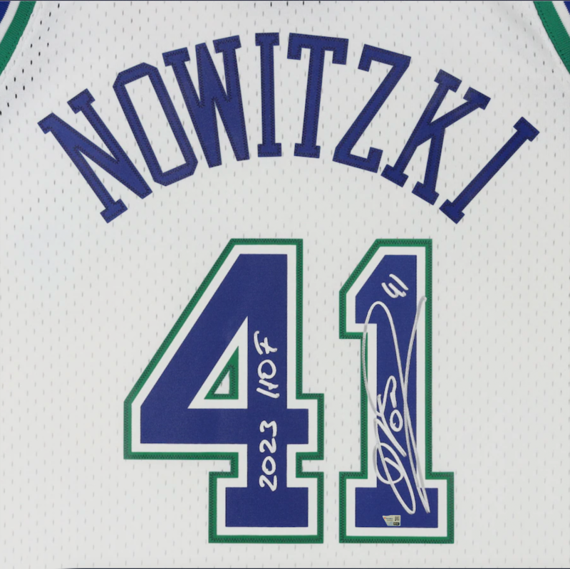 Dirk Nowitzki Autographed/Inscribed "2023 HOF" White Mitchell & Ness 1998-99 Swingman Jersey Fanatics