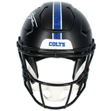 Jonathan Taylor Autographed Indianapolis Colts Black 2023 Alternate Speedflex Authentic Helmet Beckett Witnessed