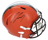 Jerry Jeudy Autographed Cleveland Browns 2020-23 Throwback Speed Full Size Helmet Beckett Witnessed