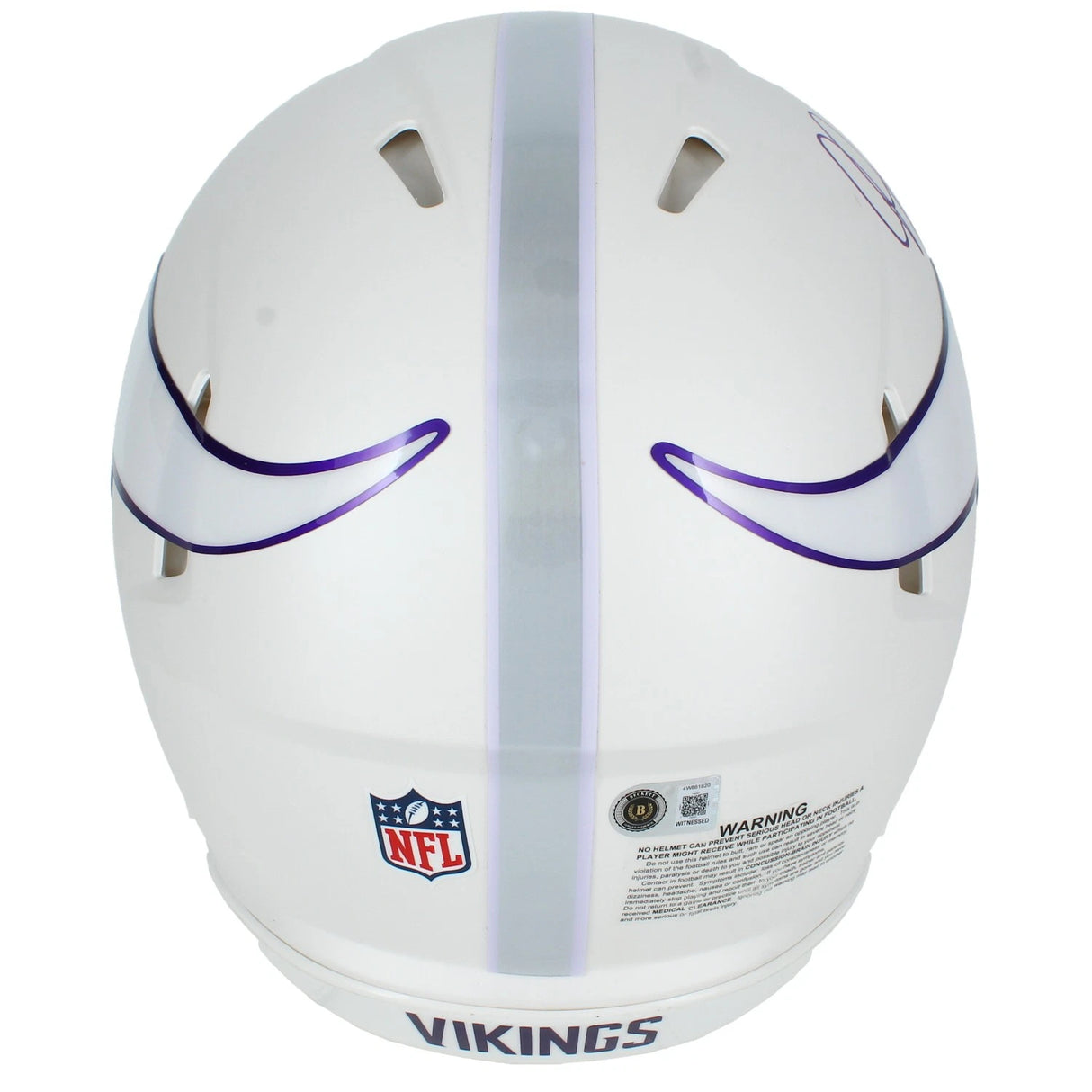 Justin Jefferson Autographed Minnesota Vikings White 2024 Alternate Speed Authentic Helmet Beckett Witnessed
