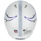 Justin Jefferson Autographed Minnesota Vikings White 2024 Alternate Speed Authentic Helmet Beckett Witnessed