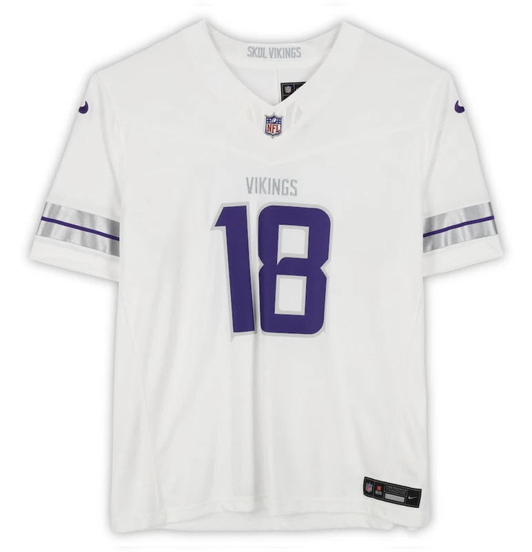 Justin Jefferson Autographed Minnesota Vikings White Alternate Nike Vapor F.U.S.E. Limited Jersey Fanatics