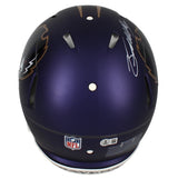 Zay Flowers Autographed Baltimore Ravens Purple 2024 Alternate Speed Authentic Helmet Beckett Witnessed