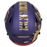 Patrick Mahomes Autographed Kansas City Chiefs Purple/Red Chrome Inlay SB 58 Tribute Speedflex Authentic Helmet Beckett Witnessed LE 13/15