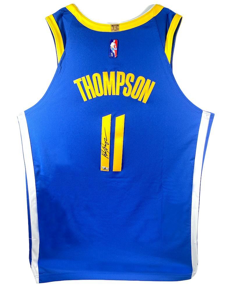 KLAY THOMPSON Autographed Golden State Warriors Blue 2021-22 Nike Diamond Swingman Jersey FANATICS