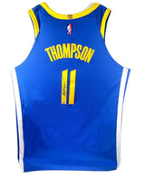 KLAY THOMPSON Autographed Golden State Warriors Blue 2021-22 Nike Diamond Swingman Jersey FANATICS