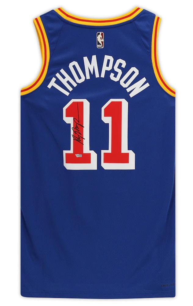KLAY THOMPSON Autographed Golden State Warriors Royal Blue 2021-22 Nike Year 0 Swingman Jersey FANATICS