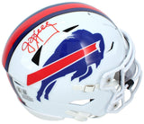 Jim Kelly Autographed (In Red) Buffalo Bills Speedflex Midi Helmet Beckett Witnessed