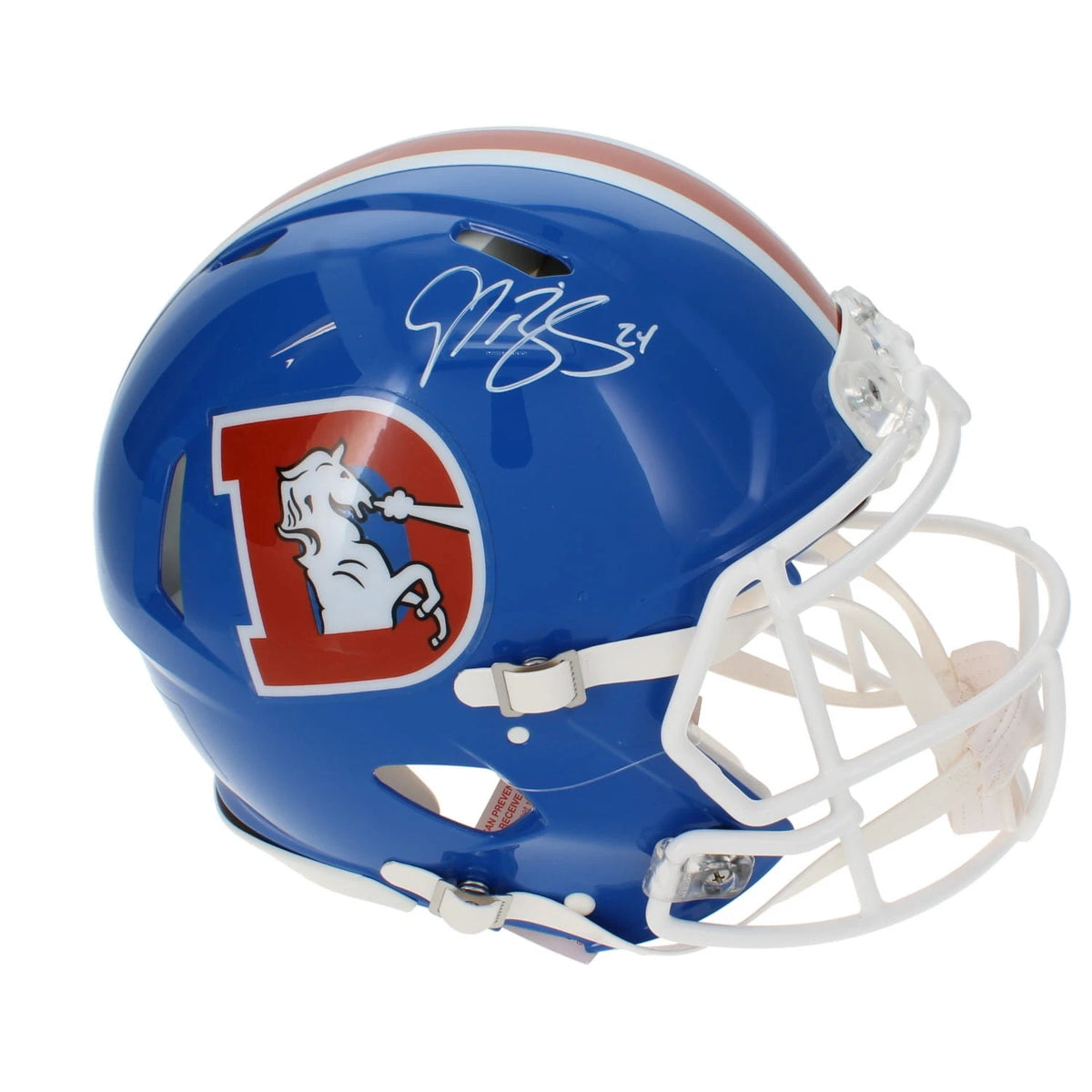 Champ Bailey Autographed Denver Broncos 1975-96 Throwback Speed Authentic Helmet Beckett Witnessed