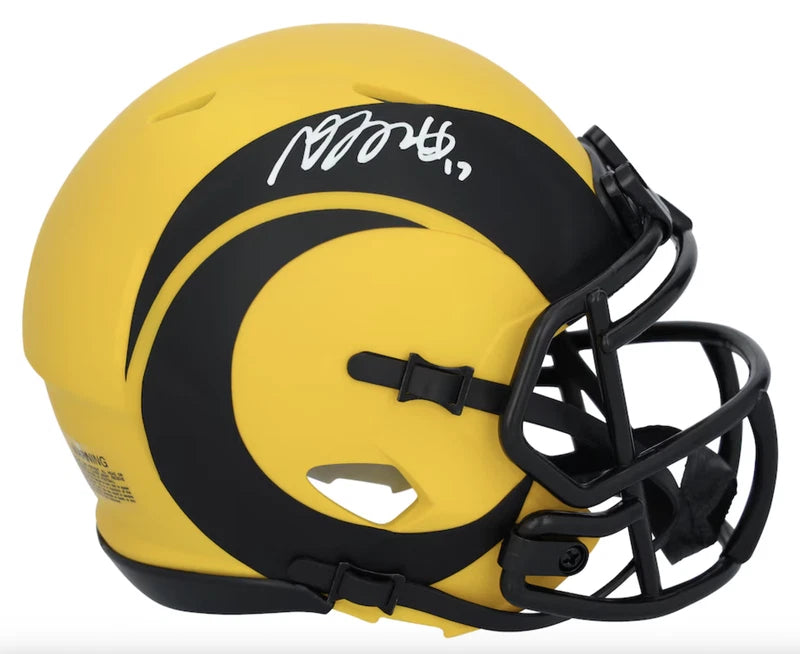 Davante Adams Autographed Los Angeles Rams RAVE Speed Mini Helmet Fanatics