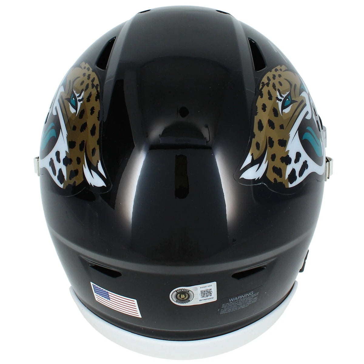 Travis Hunter Autographed Jacksonville Jaguars Speedflex Midi Helmet Beckett Witnessed
