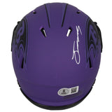 Zay Flowers Autographed Baltimore Ravens RAVE Speed Mini Helmet Beckett Witnessed