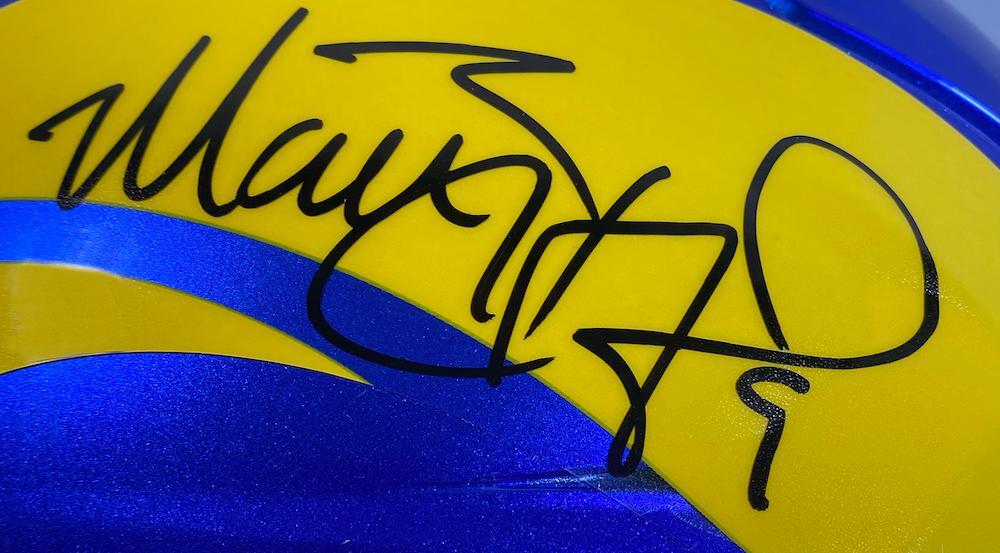 Matthew Stafford/Cooper Kupp Dual Autographed Los Angeles Rams SB LVI Champs Logo Authentic Helmet Fanatics