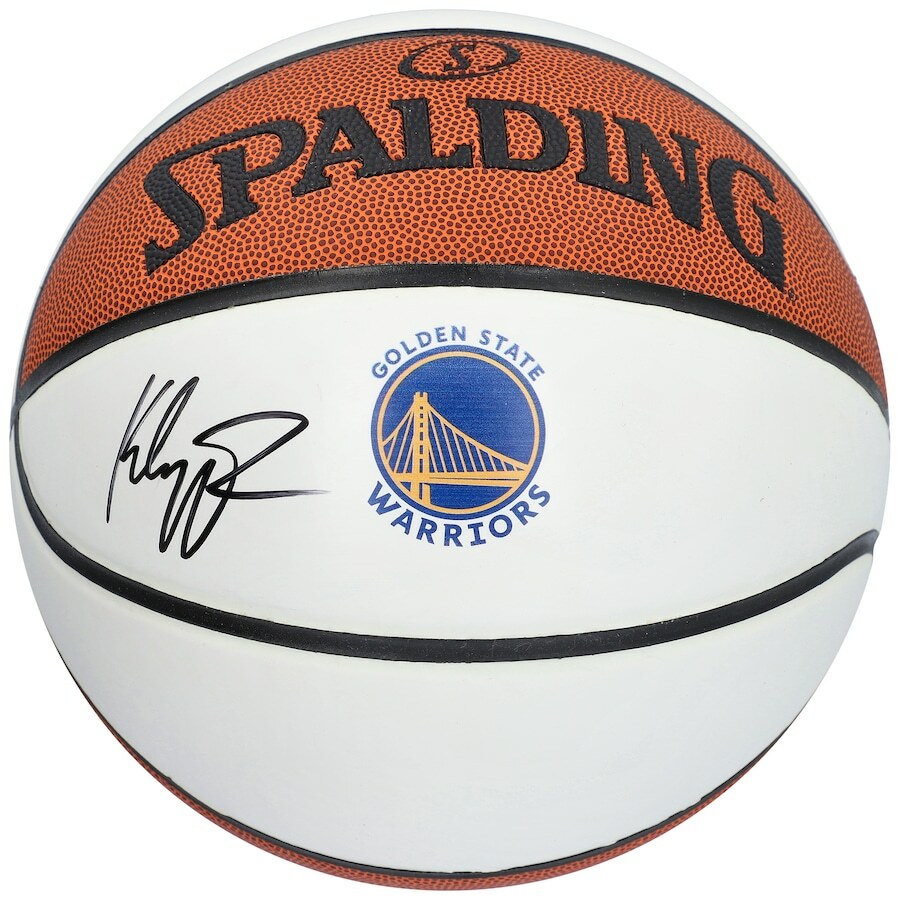 KLAY THOMPSON Autographed Golden State Warriors White Panel Basketball FANATICS
