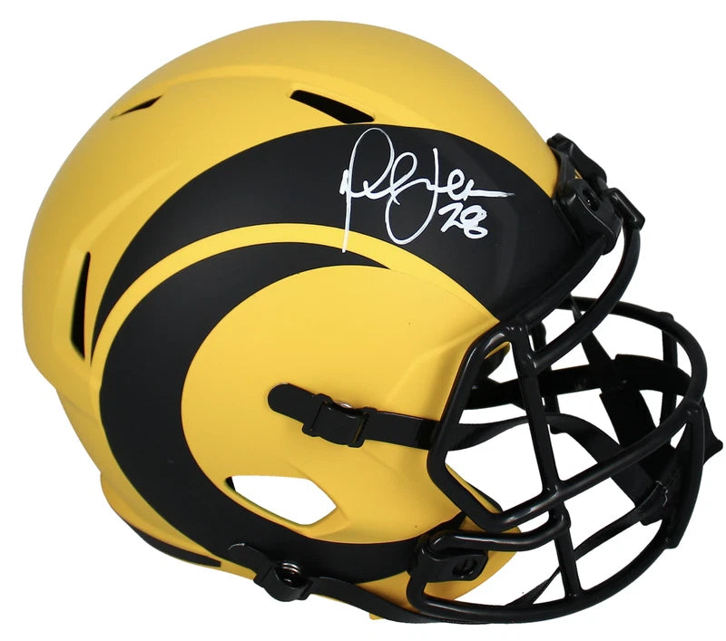 Marshall Faulk Autographed Rams RAVE Speed Full Size Helmet Beckett Witnessed