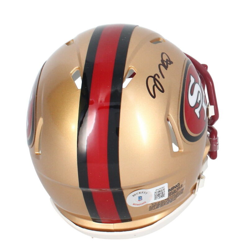 Joe Montana Autographed San Francisco 49ers 1996-08 Throwback Speed Mini Helmet Beckett Witnessed