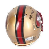 Joe Montana Autographed San Francisco 49ers 1996-08 Throwback Speed Mini Helmet Beckett Witnessed