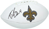 Drew Brees Autographed New Orleans Saints White Panel Football Beckett Witnessed