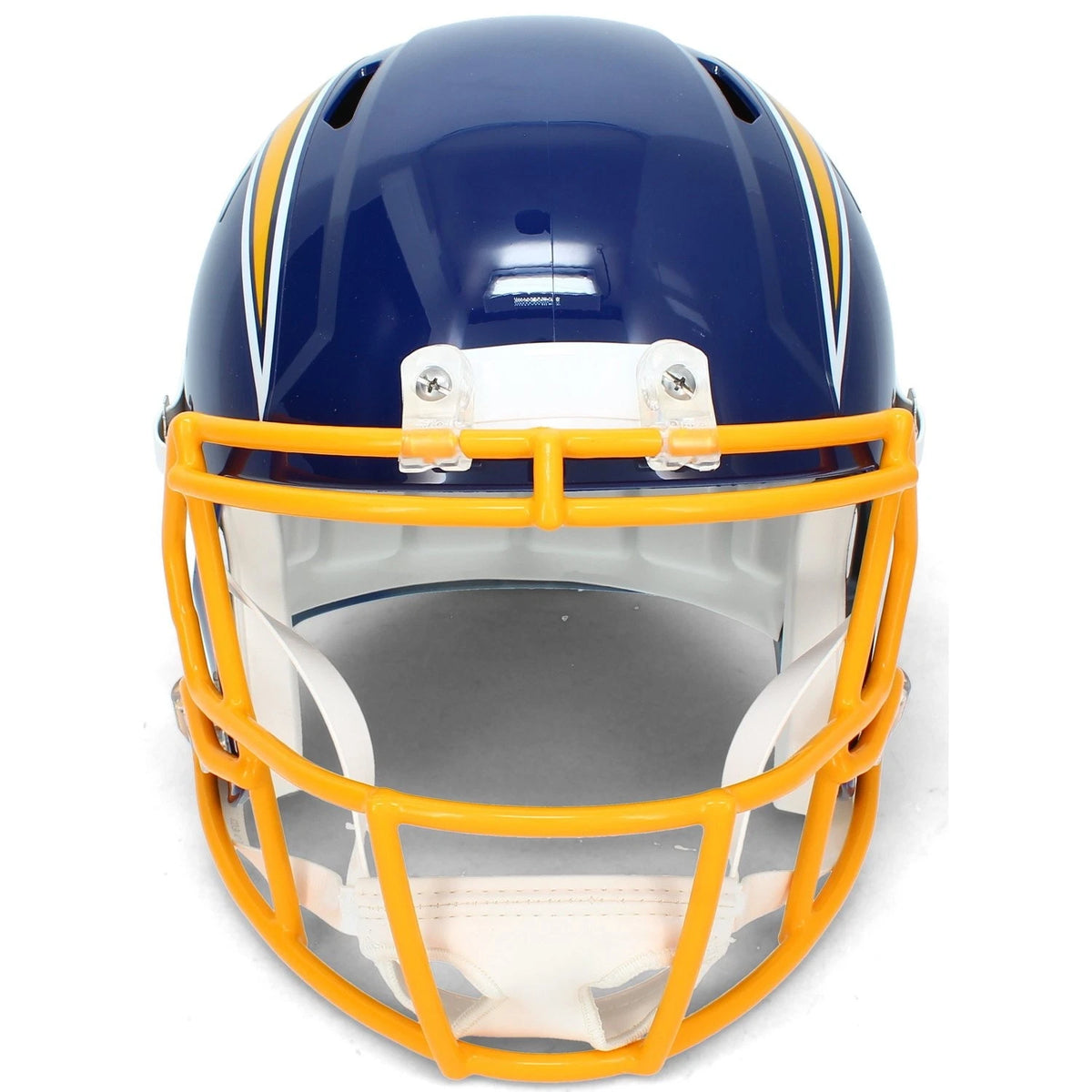 Omarion Hampton Autographed Los Angeles Chargers 1974-87 Throwback Speed Full Size Helmet Beckett Witnessed