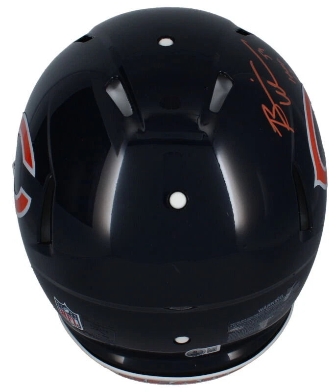 Brian Urlacher Autographed/Inscribed "HOF '18" Chicago Bears Speed Authentic Helmet Beckett Witnessed