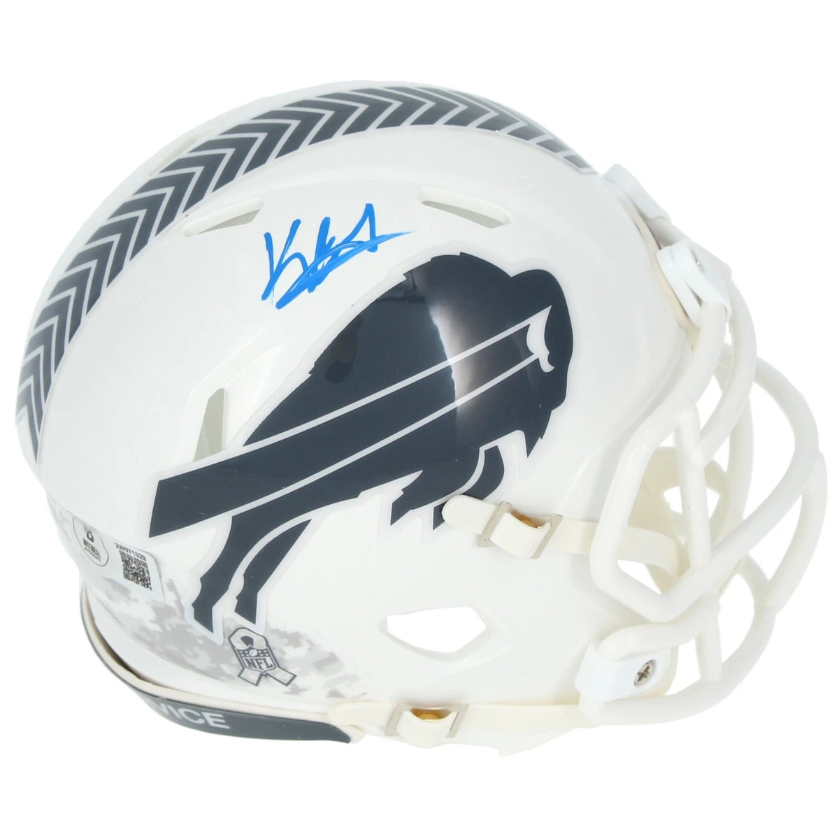 Keon Coleman Autographed Buffalo Bills 2024 Salute To Service Speed Mini Helmet Beckett Witnessed