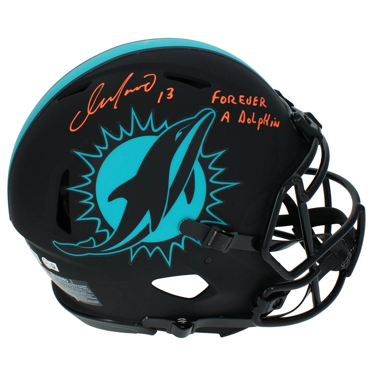 Dan Marino Autographed/Inscribed "Forever A Dolphin" Miami Dolphins Eclipse Speed Authentic Helmet Beckett Witnessed