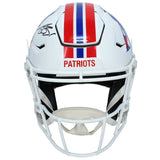 A.J. Brown Autographed New England Patriots 1982-89 Throwback Speedflex Authentic Helmet Beckett Witnessed