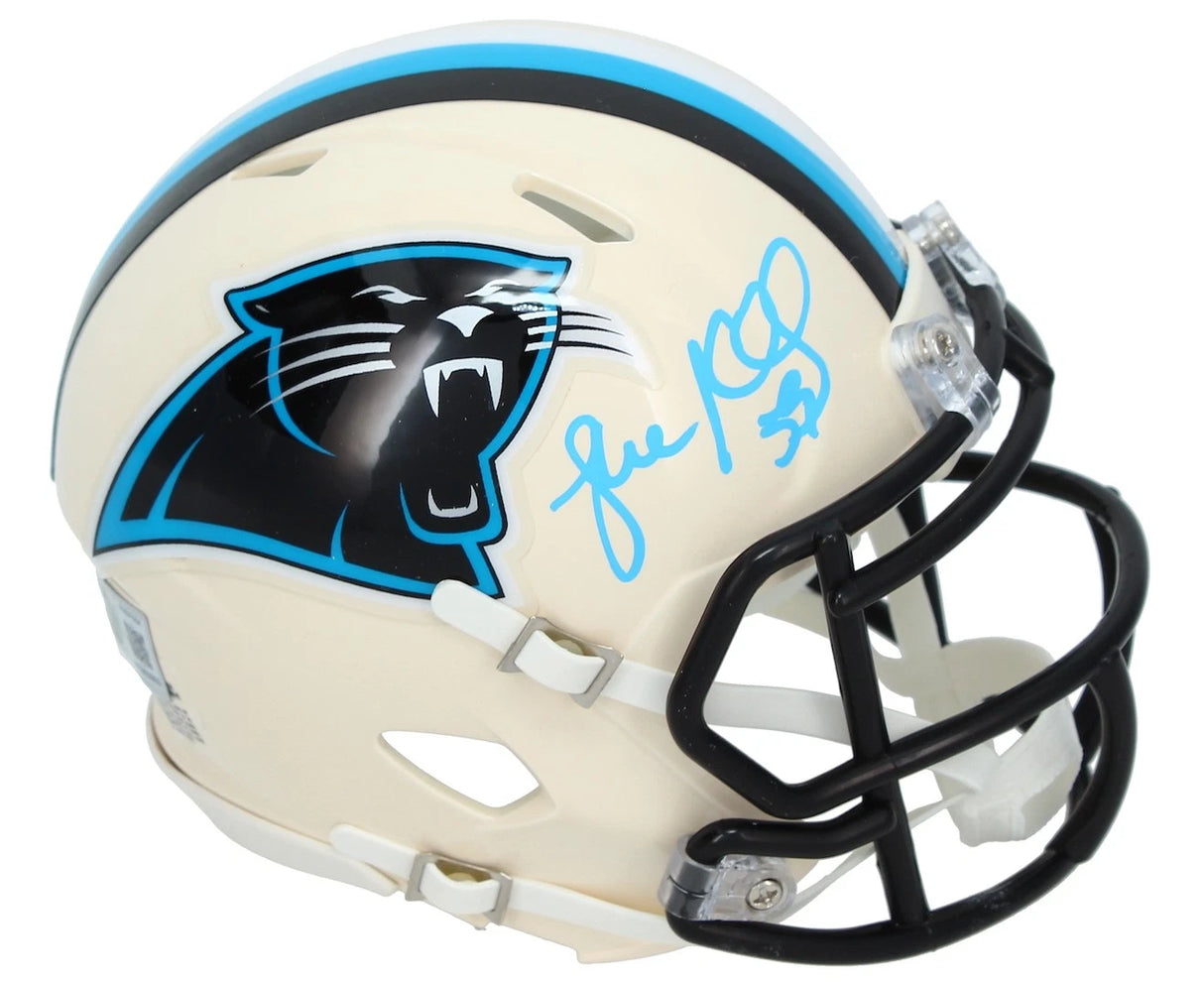 Luke Kuechly Autographed Carolina Panthers RETRO Speed Mini Helmet Beckett Witnessed