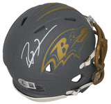 Ray Lewis Autographed Baltimore Ravens Slate Speed Mini Helmet Beckett Witnessed