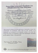 Wayne Gretzky Autographed Edmonton Oilers First Stanley Cup 1984 40th Anniversary Logo 30"x40" Photo Collage LE 34/40 UDA