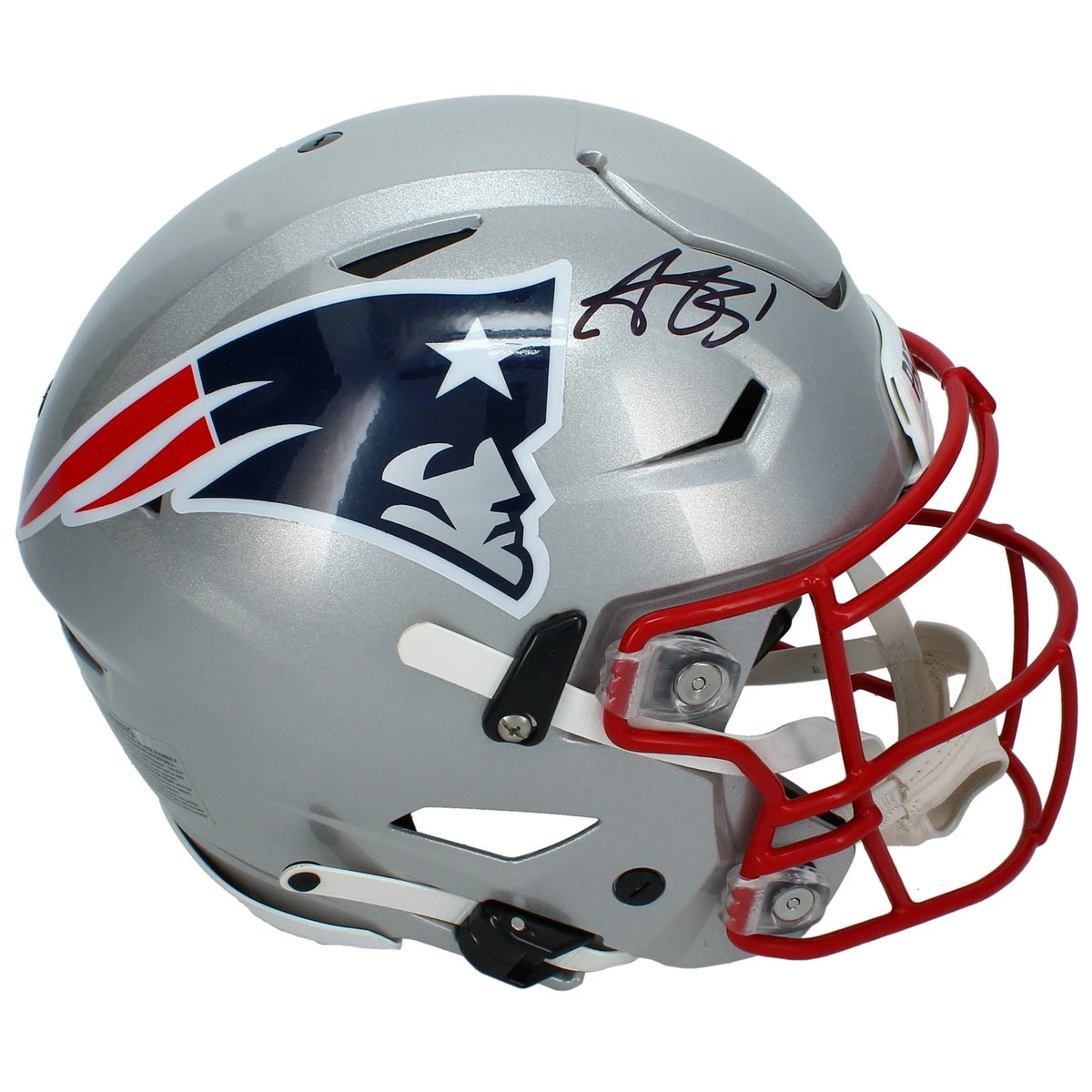 A.J. Brown Autographed New England Patriots Speedflex Authentic Helmet Beckett Witnessed