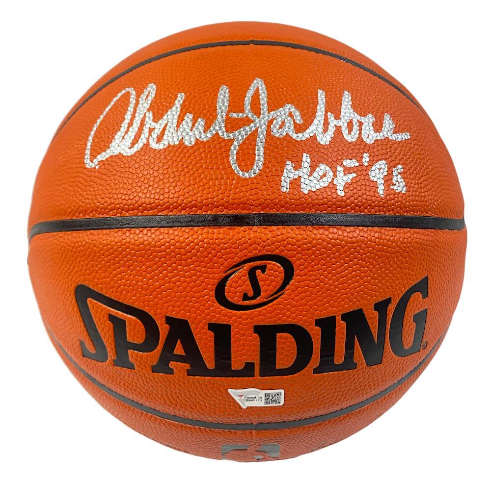 KAREEM ABDUL-JABBAR Autographed/Inscribed "HOF '95" Spalding Silver Series Basketball FANATICS
