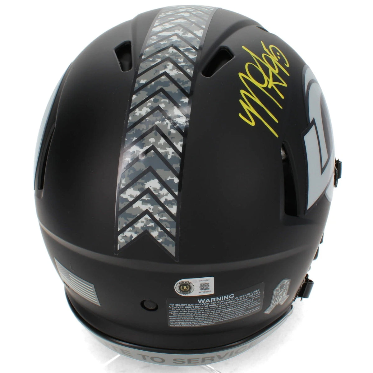 Myles Garrett Autographed Los Angeles Rams 2026 Salute to Service Speed Authentic Helmet Beckett Witnessed
