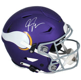 Justin Jefferson Autographed Minnesota Vikings 2023 Alternate Tribute Speedflex Authentic Helmet Beckett Witnessed