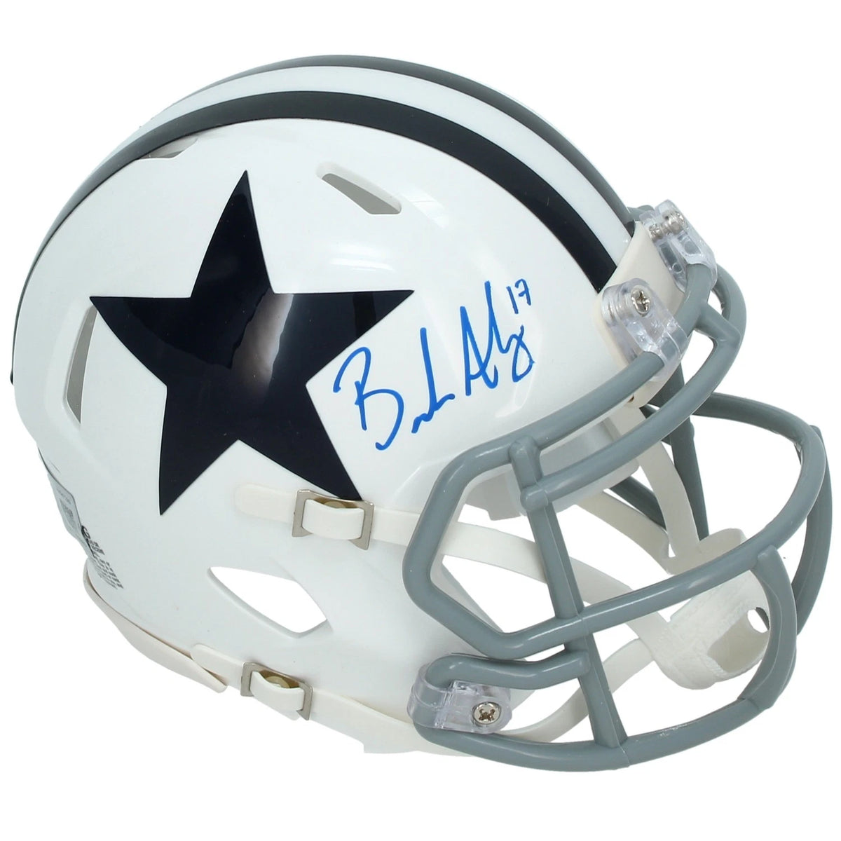 Brandon Aubrey Autographed Dallas Cowboys 1960-63 Throwback Speed Mini Helmet Beckett Witnessed