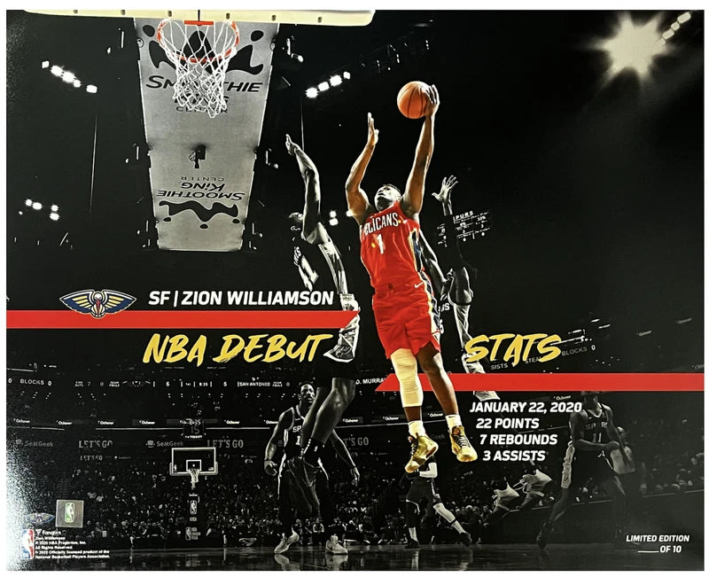 Zion Williamson Unsigned New Orleans Pelicans Debut 16" x 20" Photograph LE 10