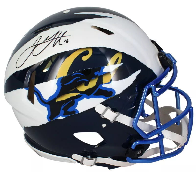 Jared Goff Autographed Detroit Lions/California Golden Bears ECC Custom Painted Ripped Speed Authentic Helmet Fanatics