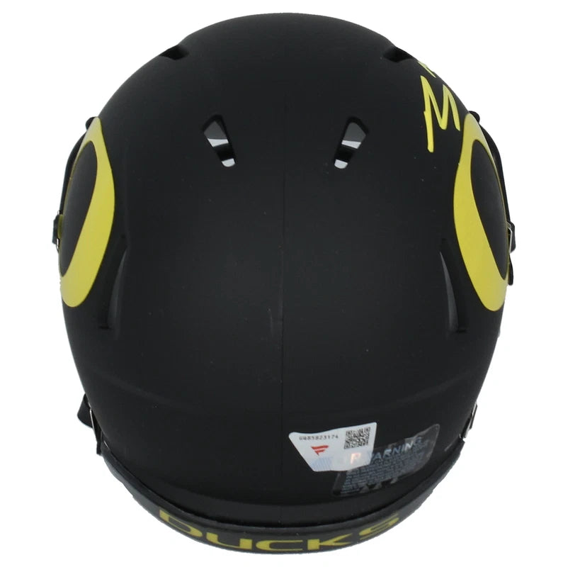 Bo Nix Autographed Oregon Ducks Black Matte Speed Mini Helmet Fanatics